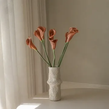 calla lelie kunstboeket - bruin, 62 cm, 8 stuks - Botané