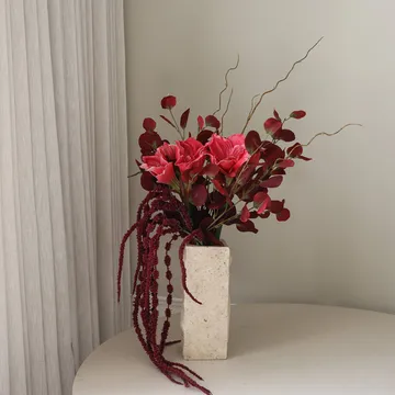 Deep bloom kunstboeket - Amaryllis, eucalyptus, amarant, takken, 120 cm - Botané