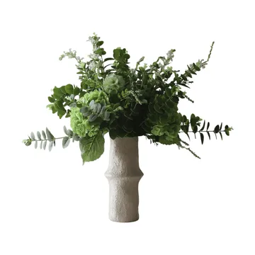Deep Green kunstboeket - Hortensia-wilde bloemen-eucalyptus-duifkruidtak 15 st. - Botané