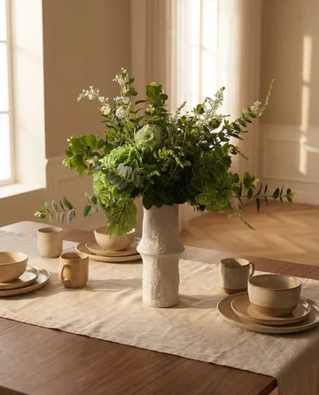 Deep Green kunstboeket - Hortensia-wilde bloemen-eucalyptus-duifkruidtak 15 st. - Botané