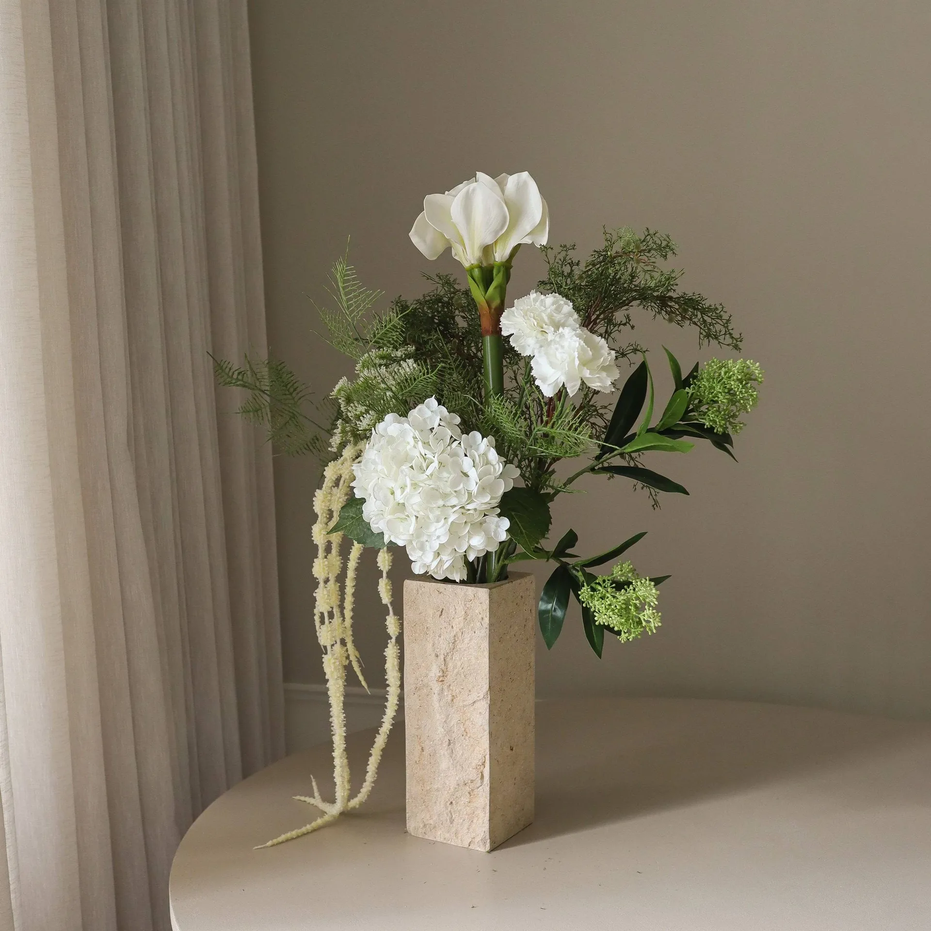 Frosted garden kunstboeket, Amaryllis, hortensia, anjers, amarant, 90 cm Botané