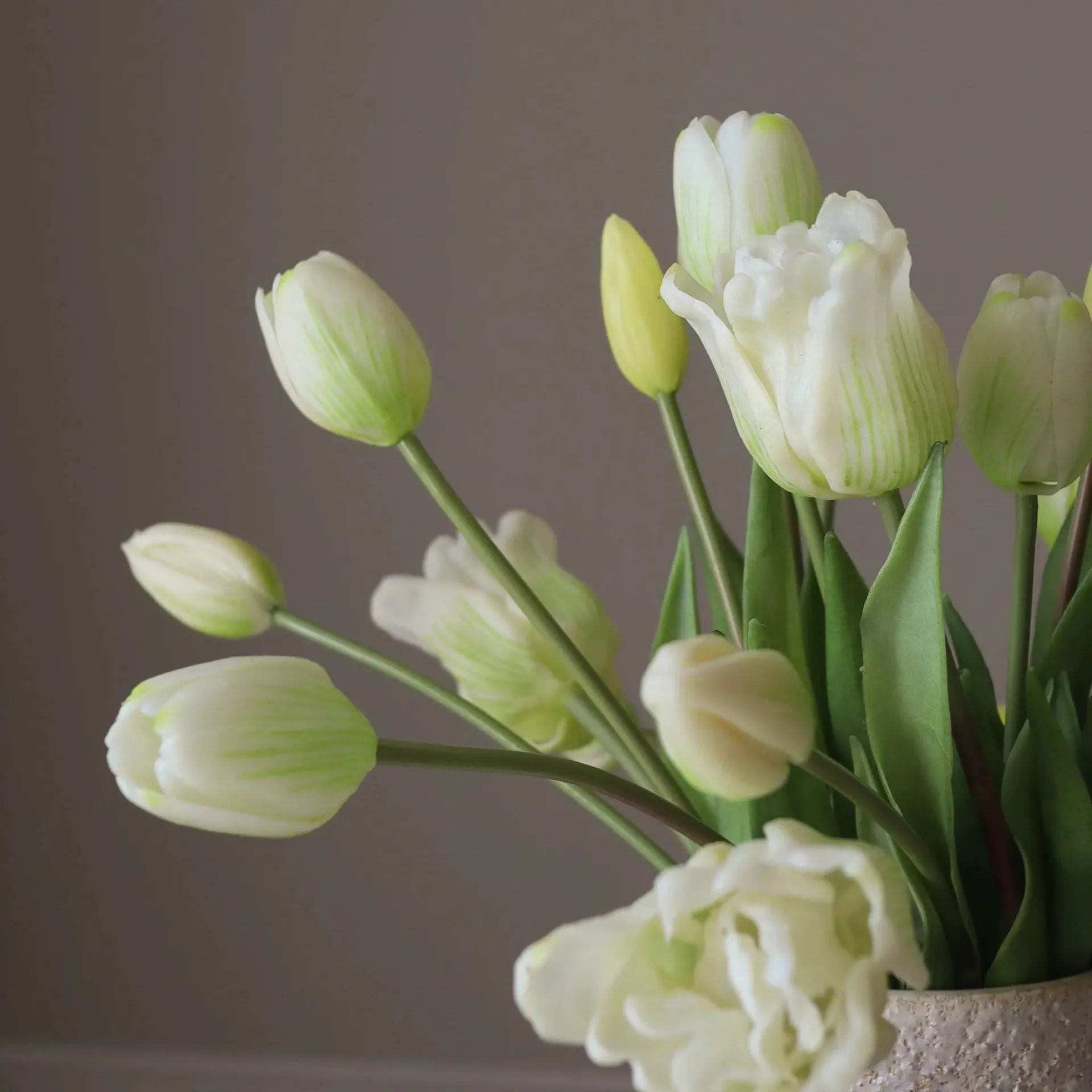 Gemengd tulpen kunstboeket, Wit, 20 st. Botané