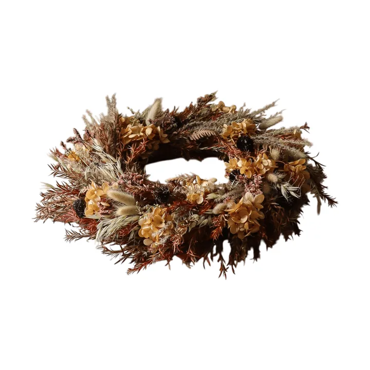 Golden Meadow Wreath krans - hortensia-gedroogd gras-var-haasoren, Ø40 cm - Botané