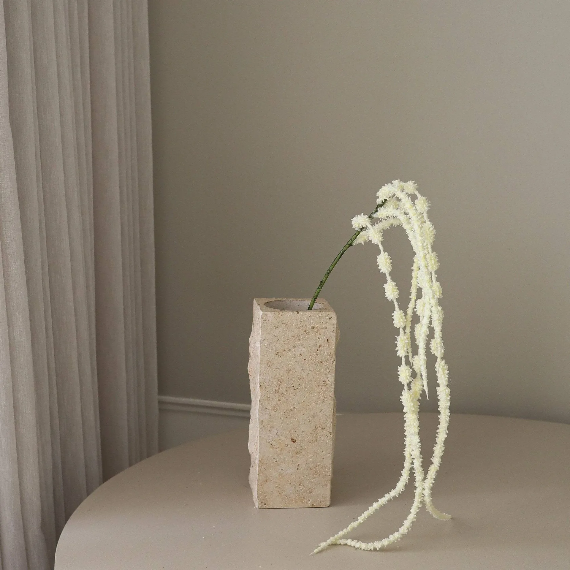 Hangamarant kunstbloem, Wit, 112 cm Botané