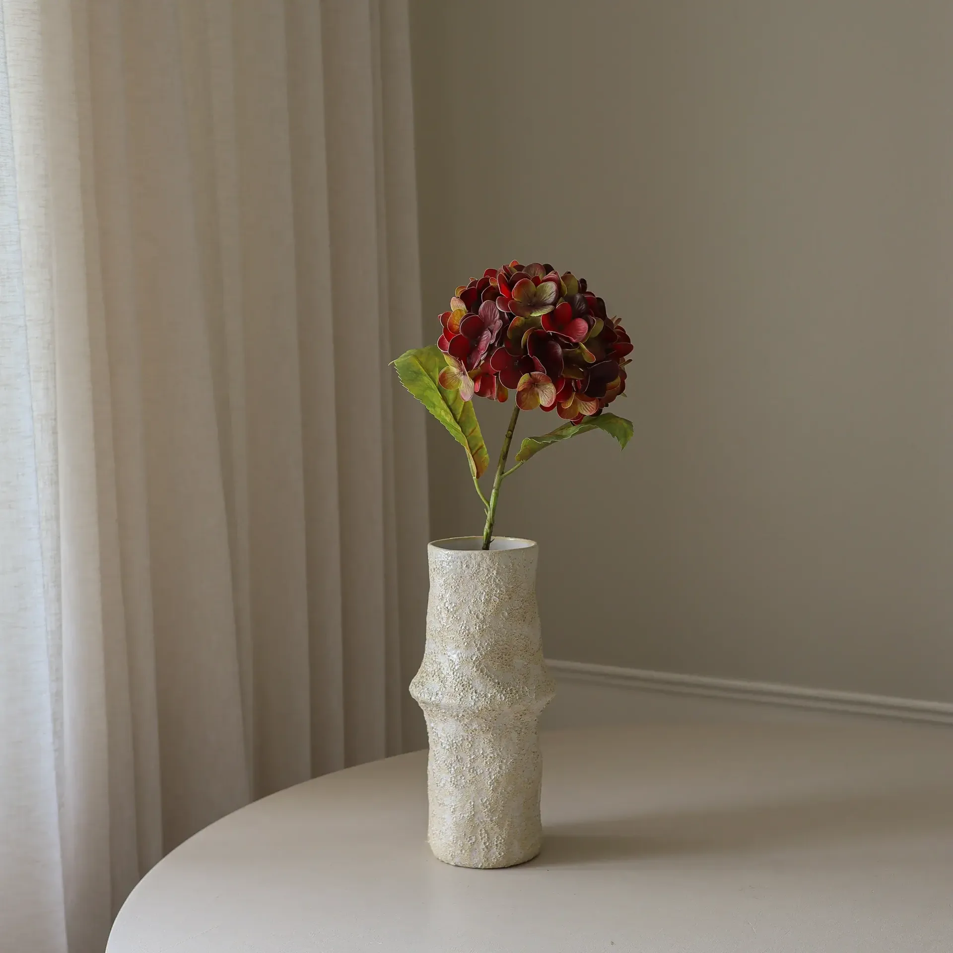 hortensia kunstbloem, Diep bordeaux, 60 cm, 1 stuks Botané