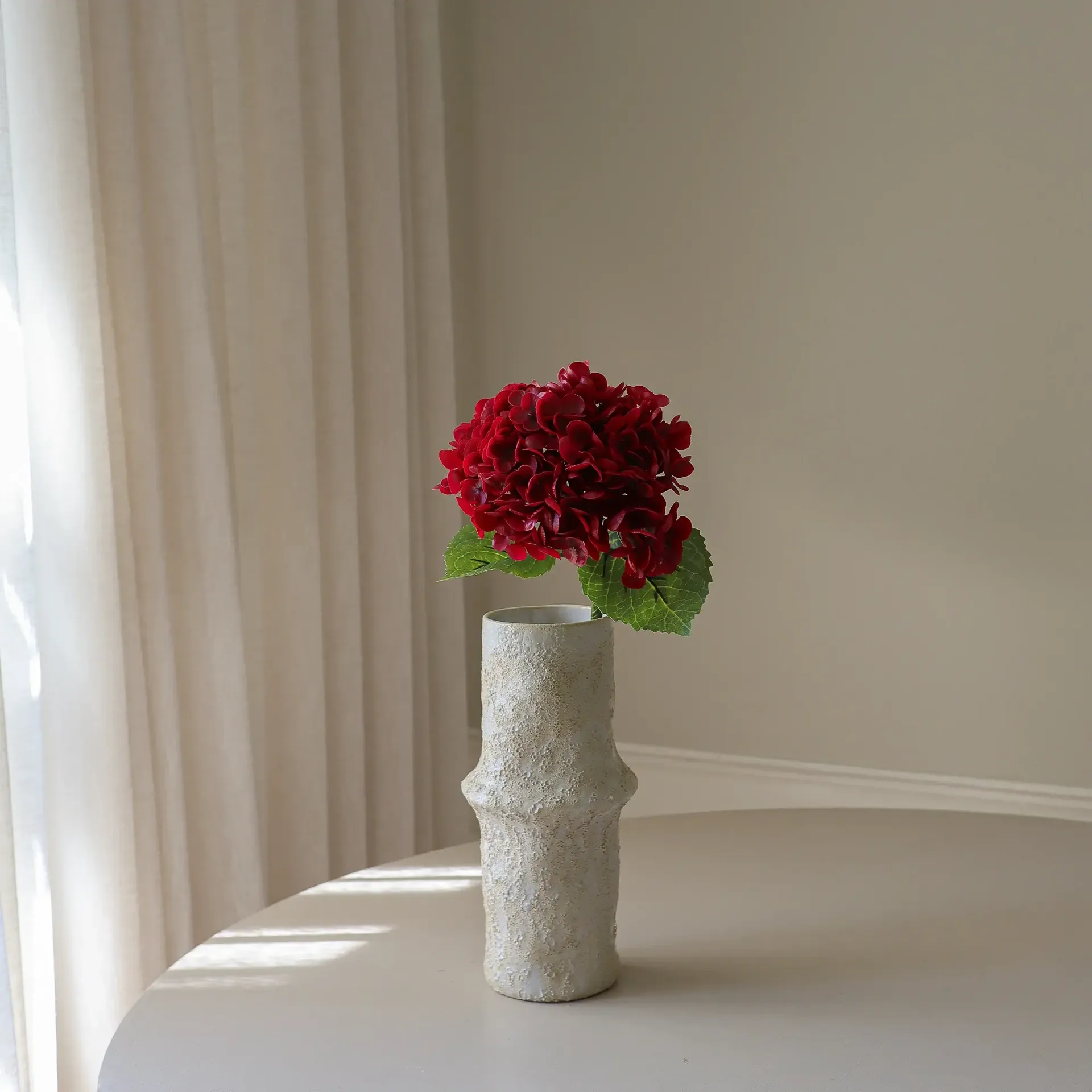hortensia kunstbloem, Red, 51 cm, 1 stuks Botané