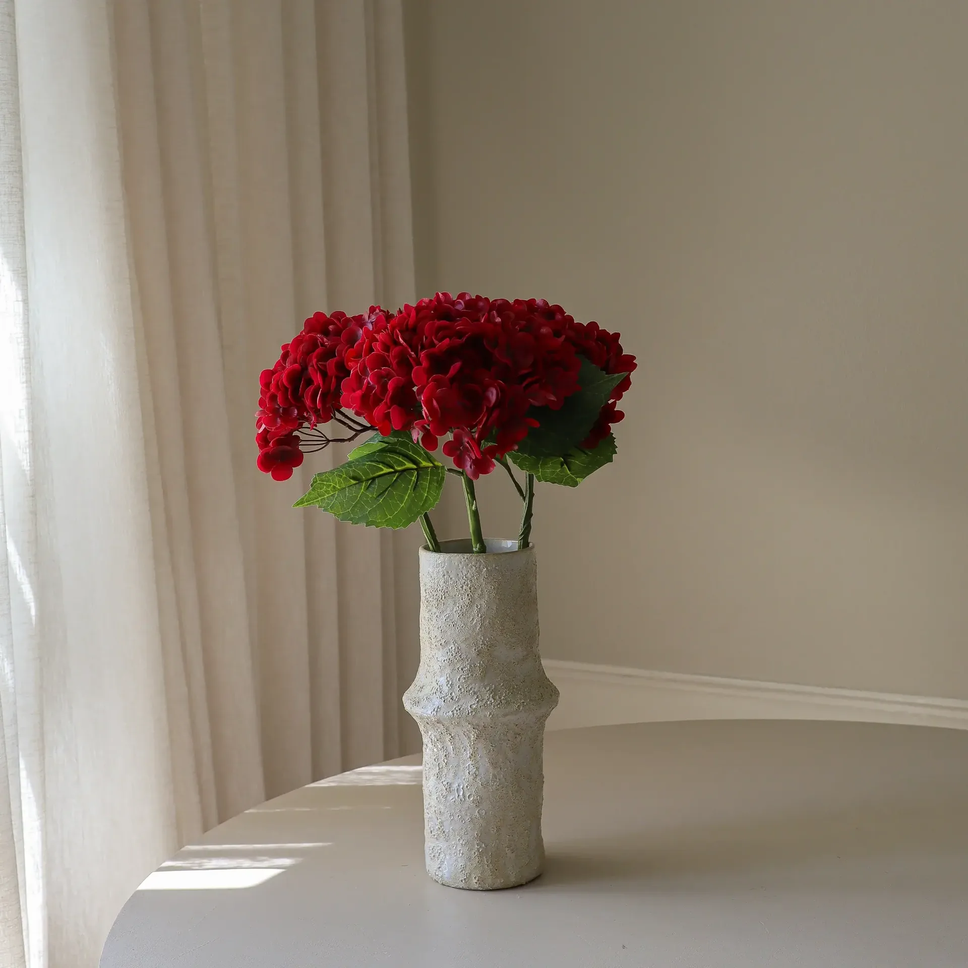 hortensia kunstbloem, Red, 51 cm, 1 stuks Botané