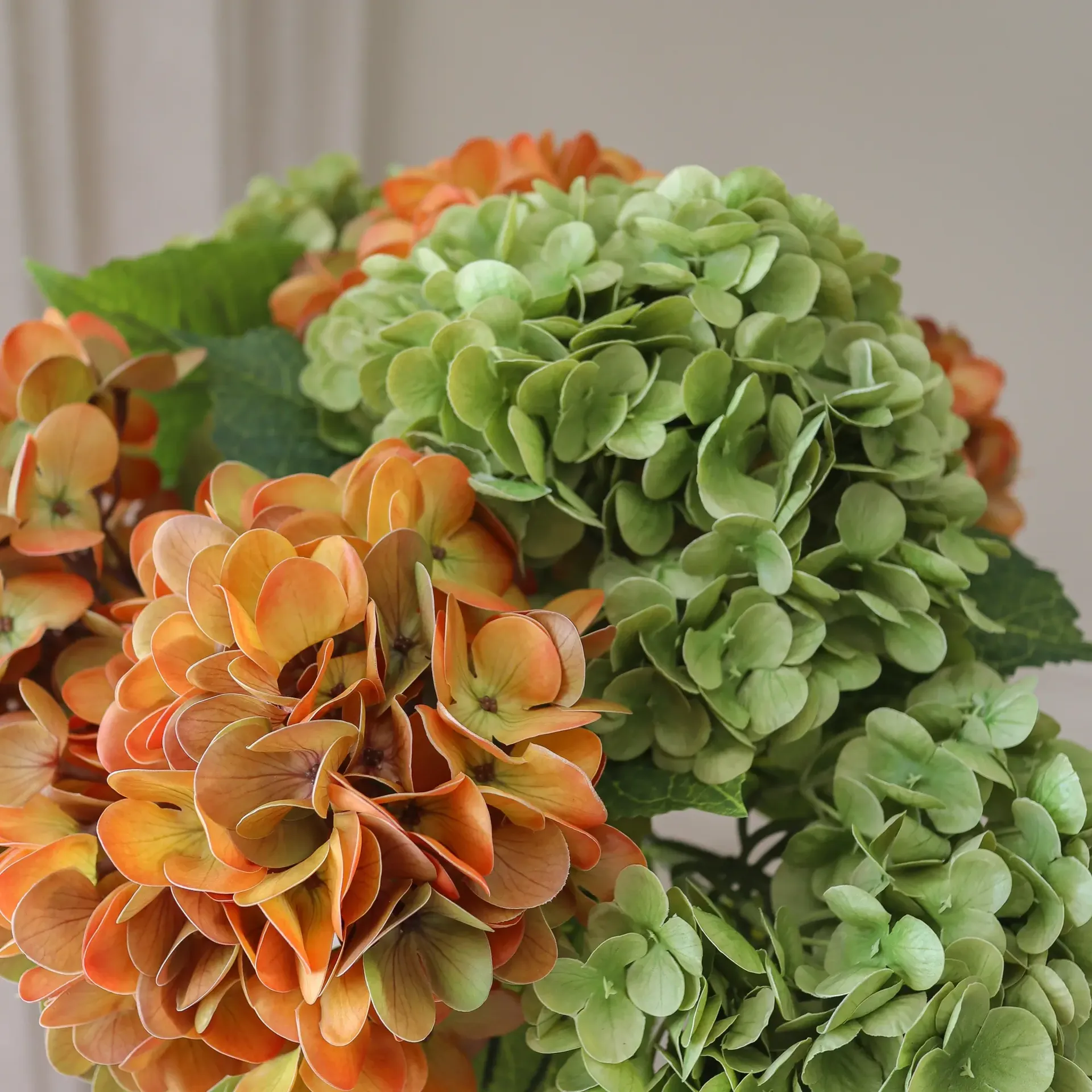 Hortensia kunstboeket, Copper, 60 cm, 7 stuks Botané