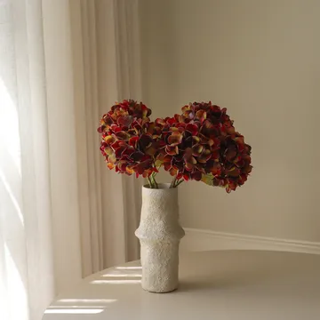 Hortensia kunstboeket - Diep bordeaux, 60 cm, 6 stuks - Botané