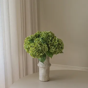 Hortensia kunstboeket - mosgroen, 51 cm, 6 stuks - Botané