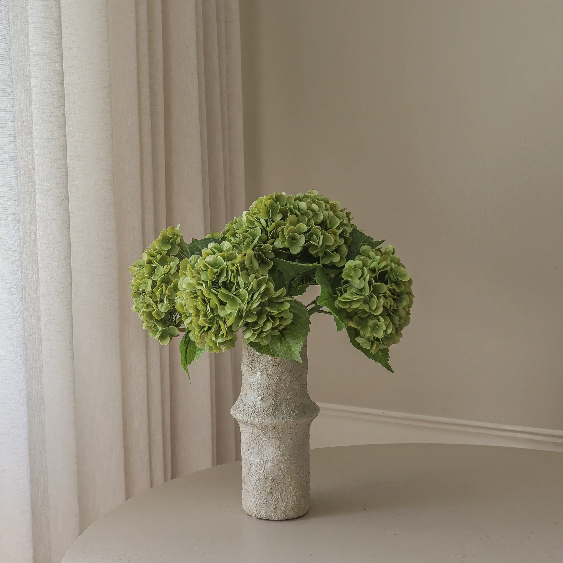 Hortensia kunstboeket, mosgroen, 51 cm, 6 stuks Botané