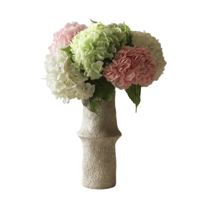 Hortensia kunstboeket - Roze-wit-groen, 7 st. - Botané