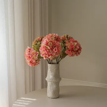 Hortensia kunstboeket - Soft pink, 60 cm, 5 stuks - Botané
