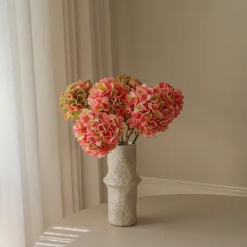 Hortensia kunstboeket - Soft pink, 60 cm, 5 stuks - Botané