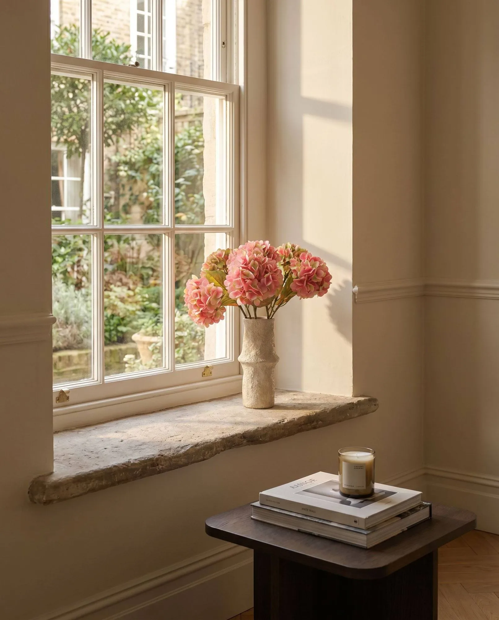 Hortensia kunstboeket, Soft pink, 60 cm, 5 stuks Botané