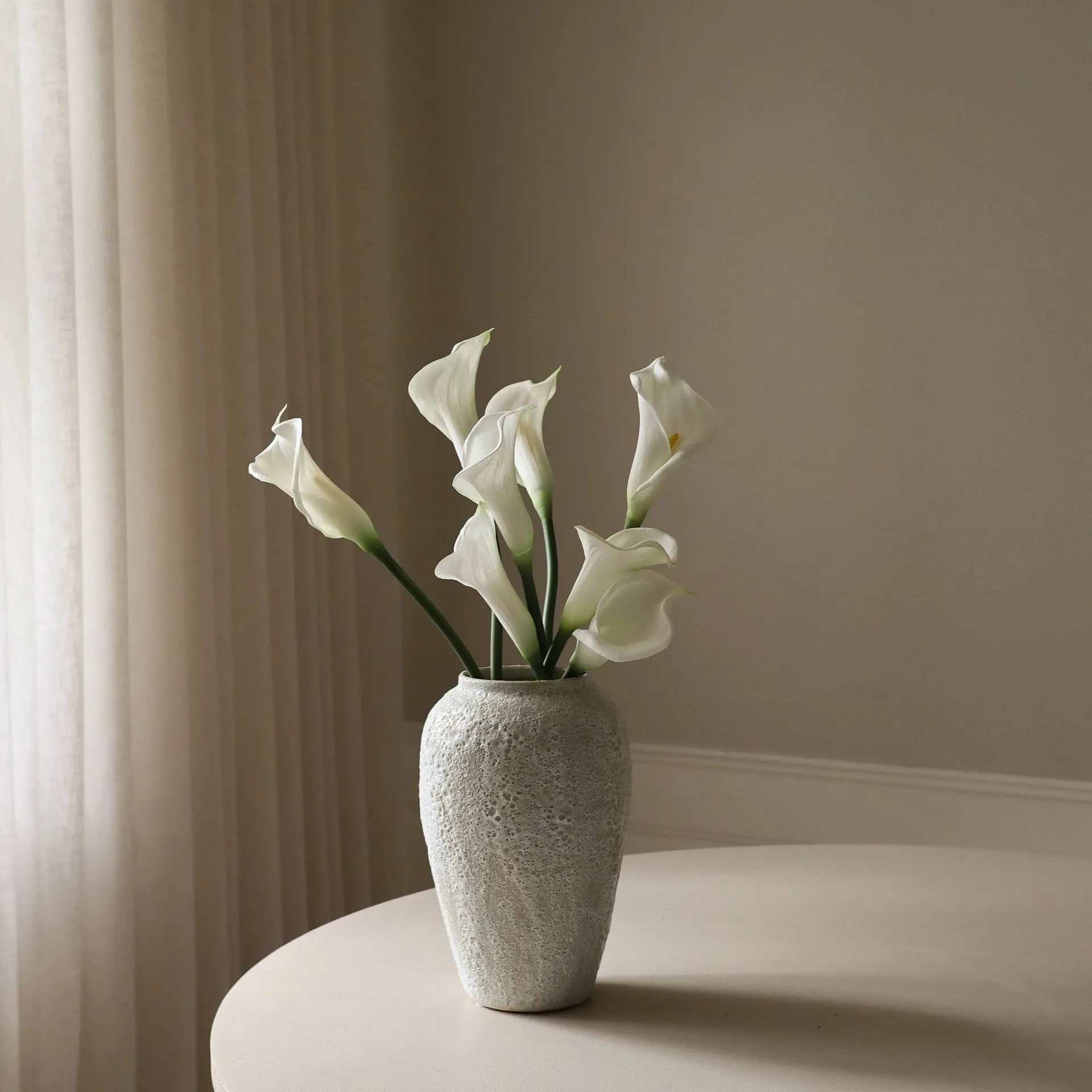 Kalla lilja kunstboeket, Wit, 65 cm, 8 stuks Botané