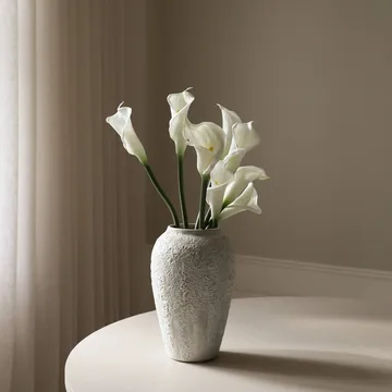 Kalla lilja kunstboeket - Wit, 65 cm, 8 stuks - Botané