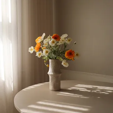 Klaprozen kunstboeket - Daylight, wit-oranje - Botané