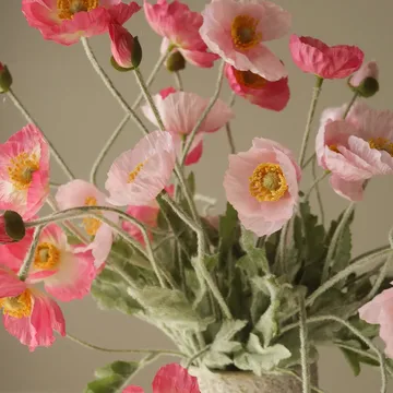 Klaprozen kunstboeket - Pink Pursuit, lichtroze-roze, 10 st. - Botané