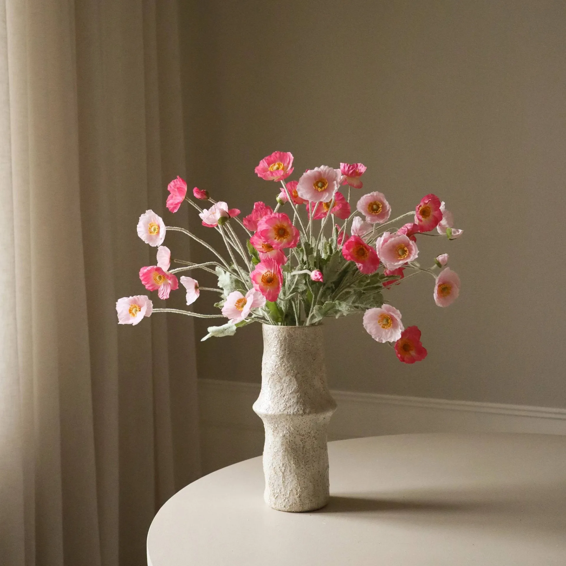 Klaprozen kunstboeket, Pink Pursuit, lichtroze-roze, 10 st. Botané