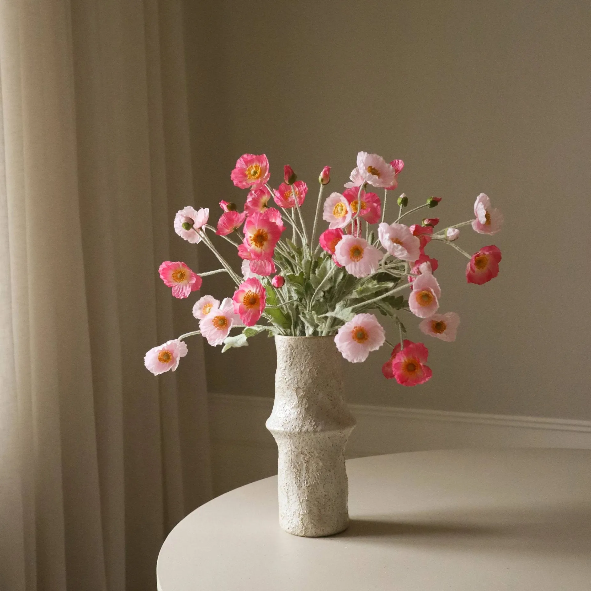 Klaprozen kunstboeket, Pink Pursuit, lichtroze-roze, 10 st. Botané