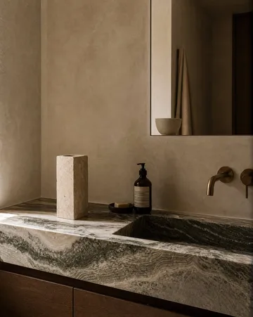 Limestone Edge marmeren vaas - medium, 30 cm - Botané