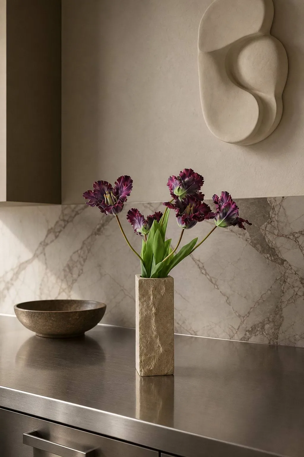Limestone Edge marmeren vaas, Small, 25 cm Botané