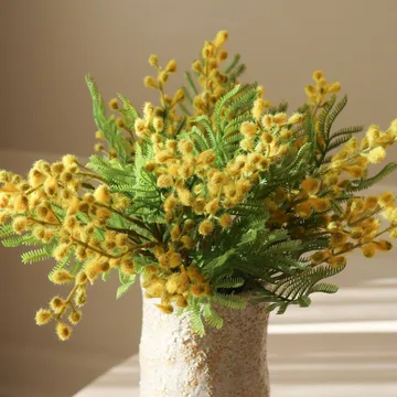 Mimosa kunstboeket - Mini, geel 10 st. - Botané