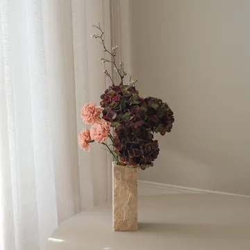 Moody blush kunstboeket - Hortensia, anjer, tak, 97 cm - Botané
