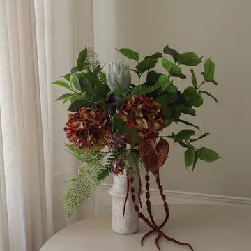 Noir Botanica kunstboeket - hortensia-calla-anthurium 112 cm, 15 stuks - Botané