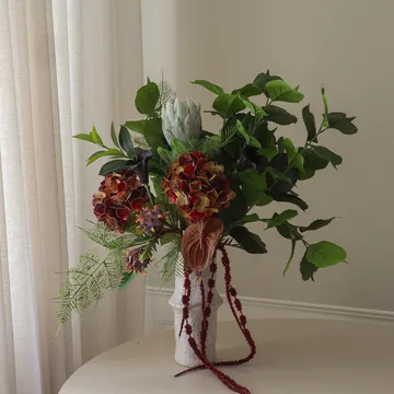 Noir Botanica kunstboeket - hortensia-calla-anthurium 112 cm, 15 stuks - Botané
