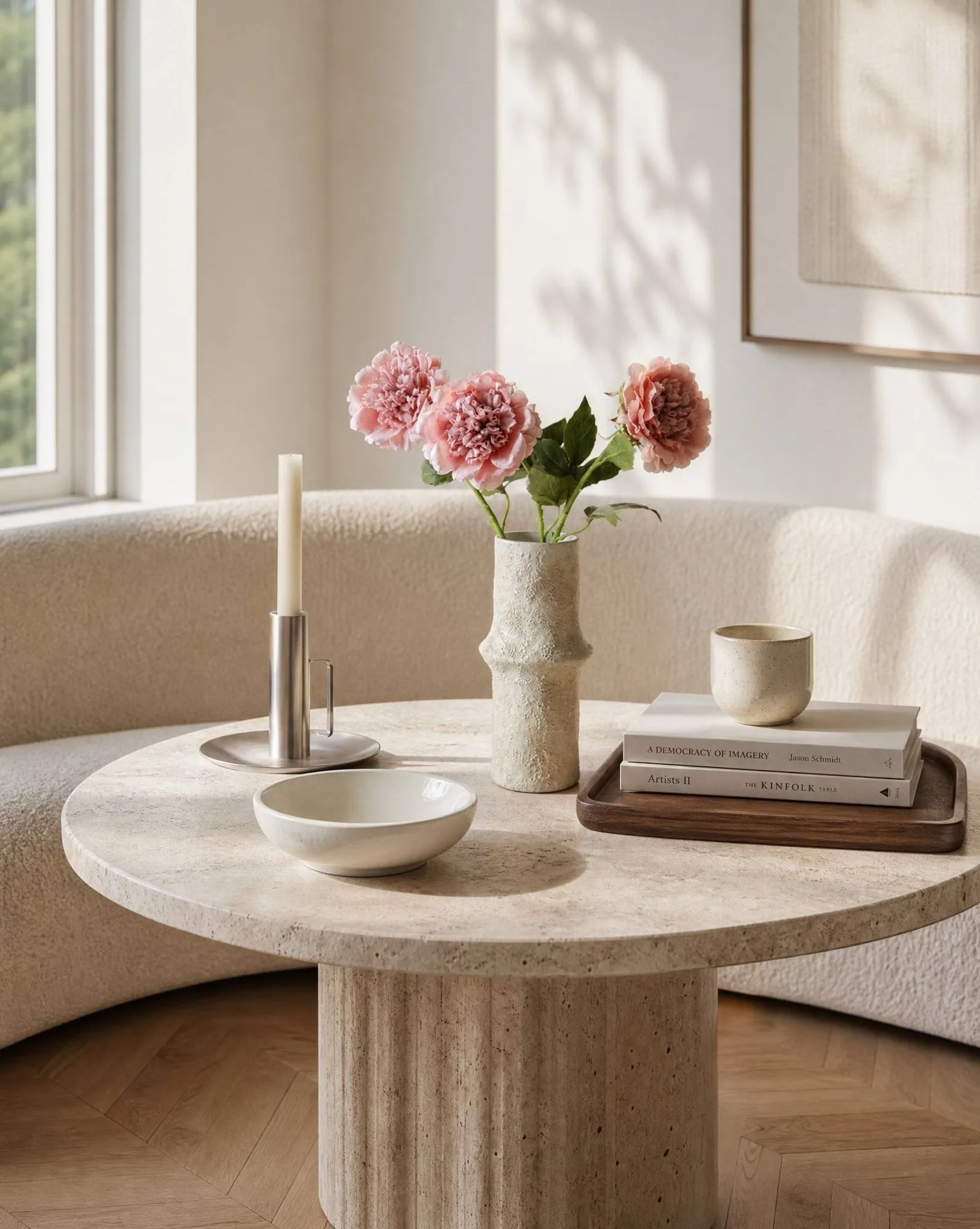 pioen kunstbloem, Dusty pink, 56 cm, 1 stuks Botané