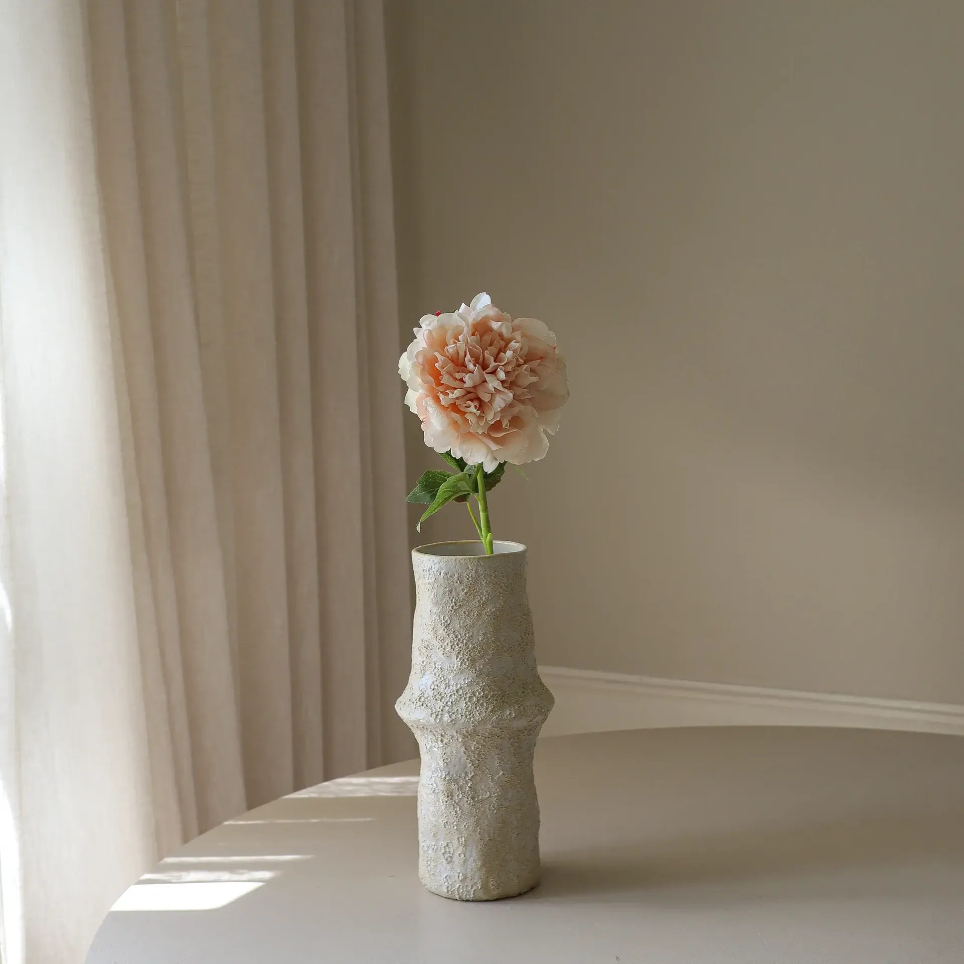 pioen kunstbloem, Light pink, 56 cm, 1 stuks Botané