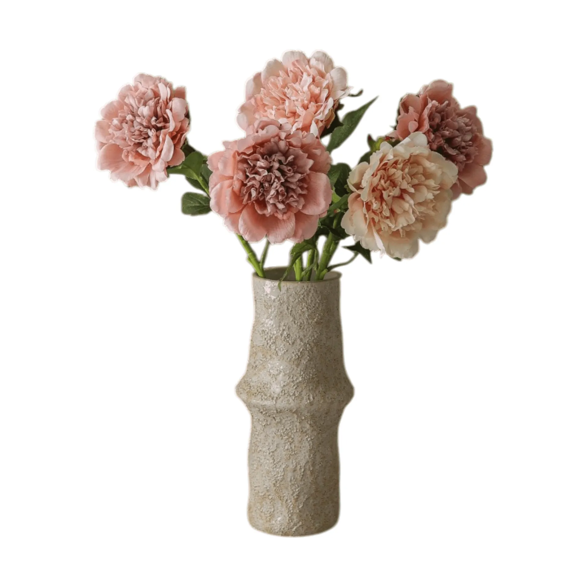 Pioenrozen kunstboeket, Dusty, 5 stuks Botané