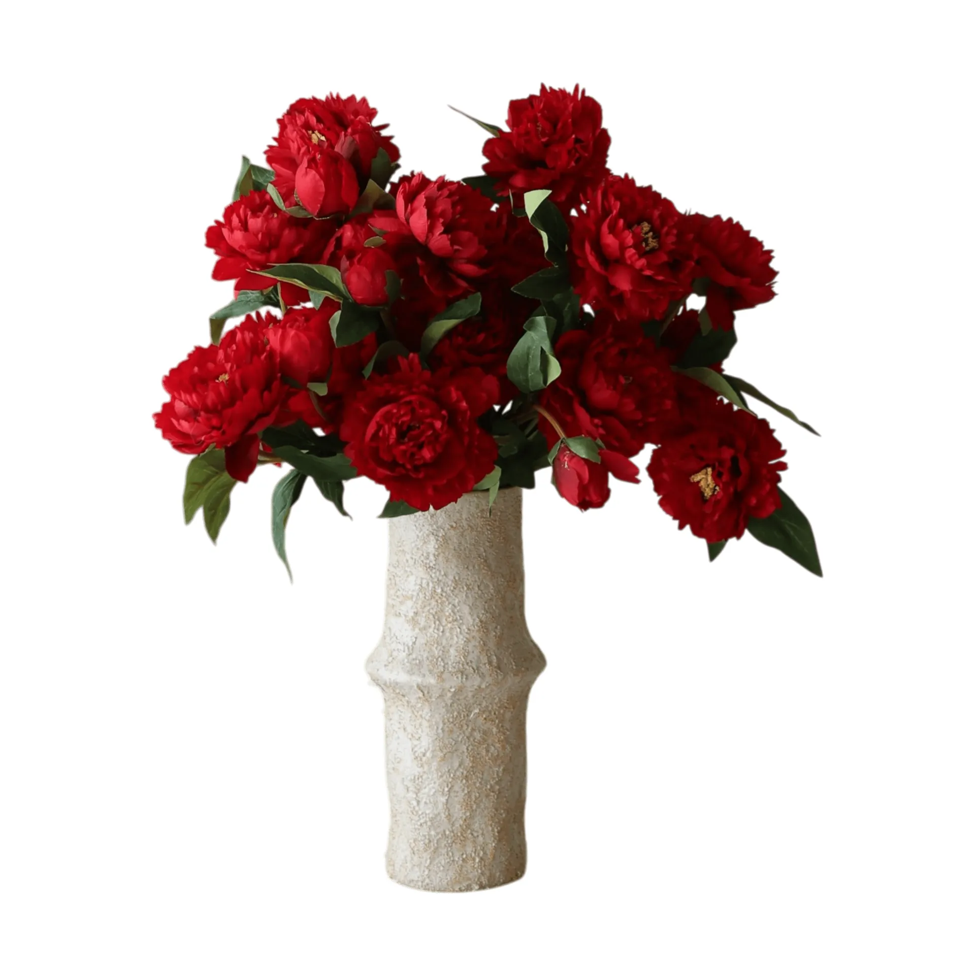 Pioenrozen kunstboeket, Groot, rood 7 st. Botané