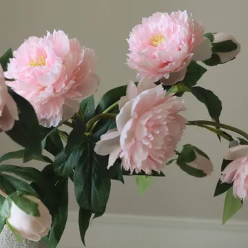 Pioenrozen kunstboeket - Medium, roze 5 st. - Botané