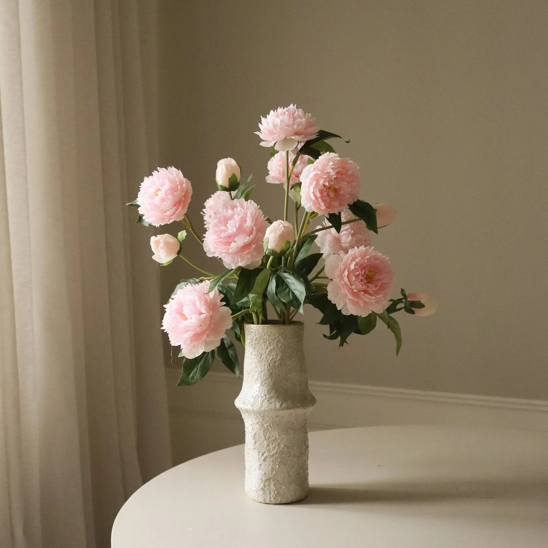 Pioenrozen kunstboeket, Medium, roze 5 st. Botané
