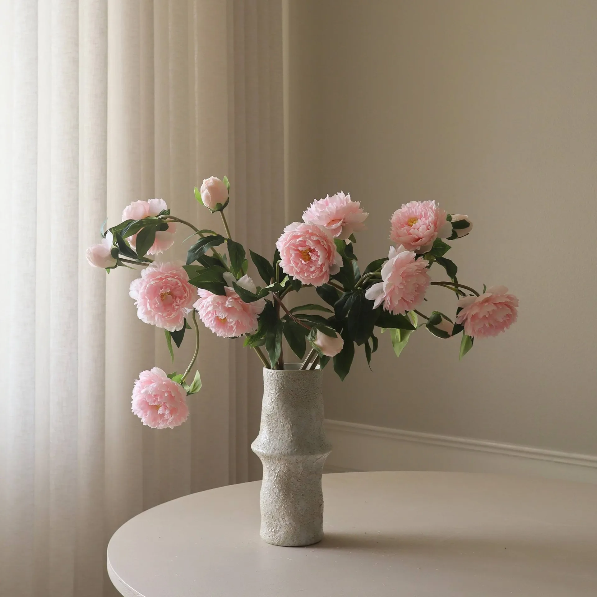 Pioenrozen kunstboeket, Medium, roze 5 st. Botané