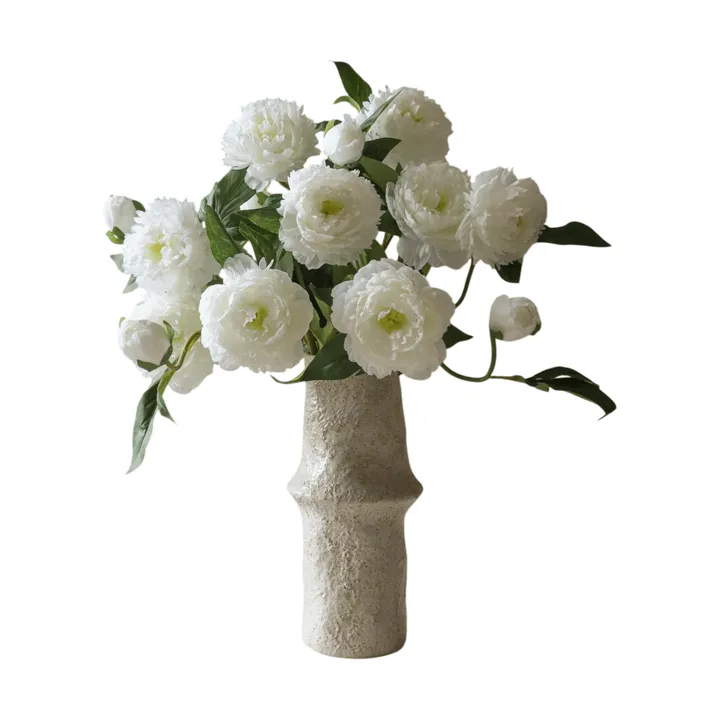 Pioenrozen kunstboeket - Medium, wit 5 st. - Botané
