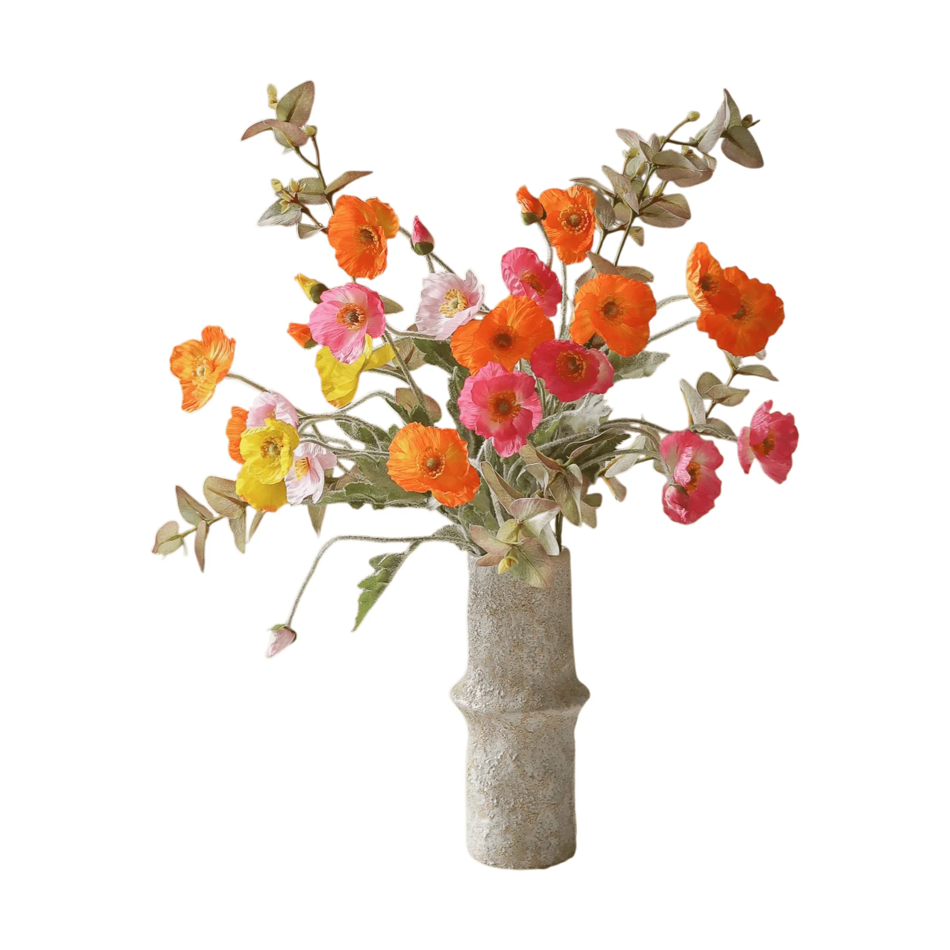 Poppy Spritz kunstboeket, Klaproos-eucalyptus 10 st. Botané