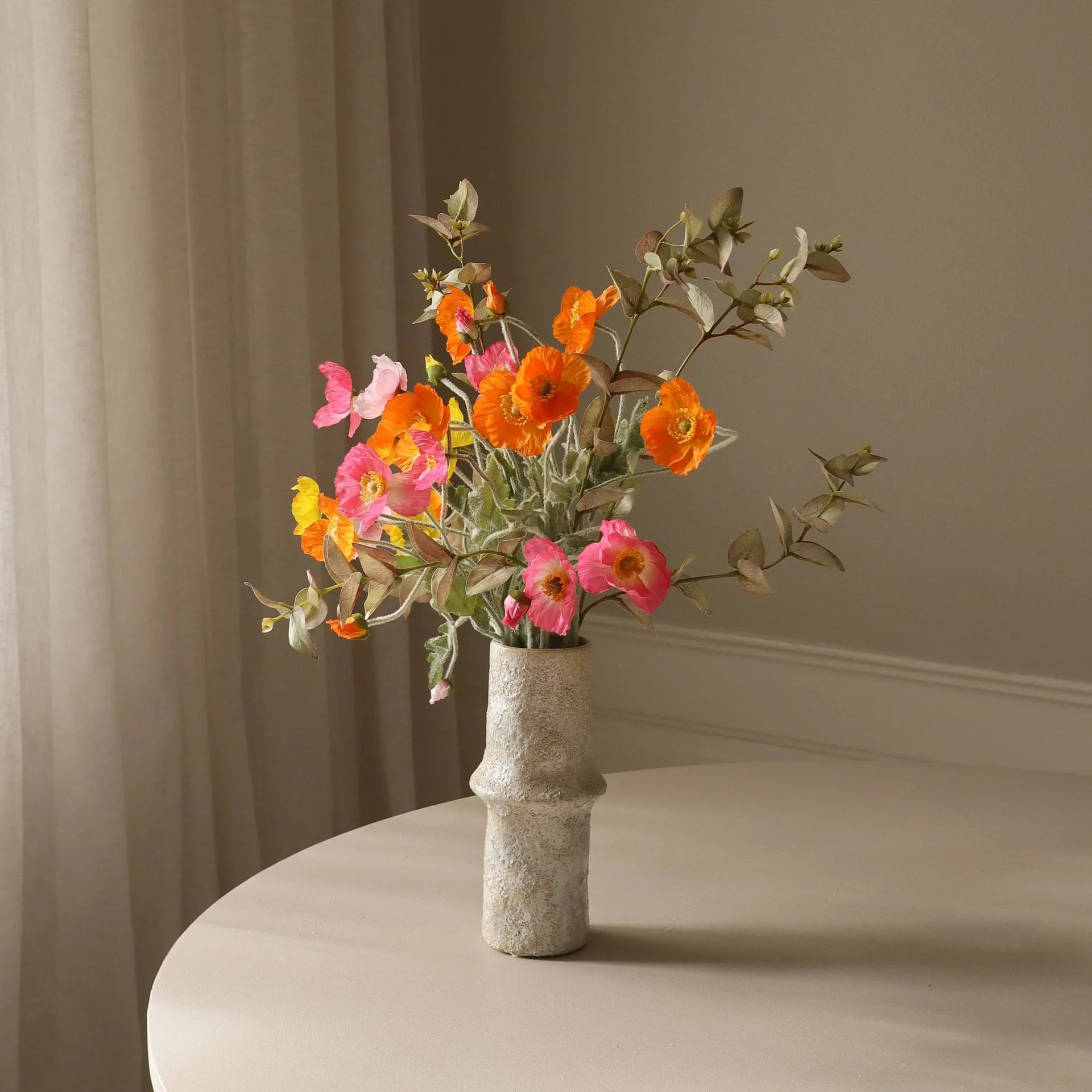 Poppy Spritz kunstboeket, Klaproos-eucalyptus 10 st. Botané