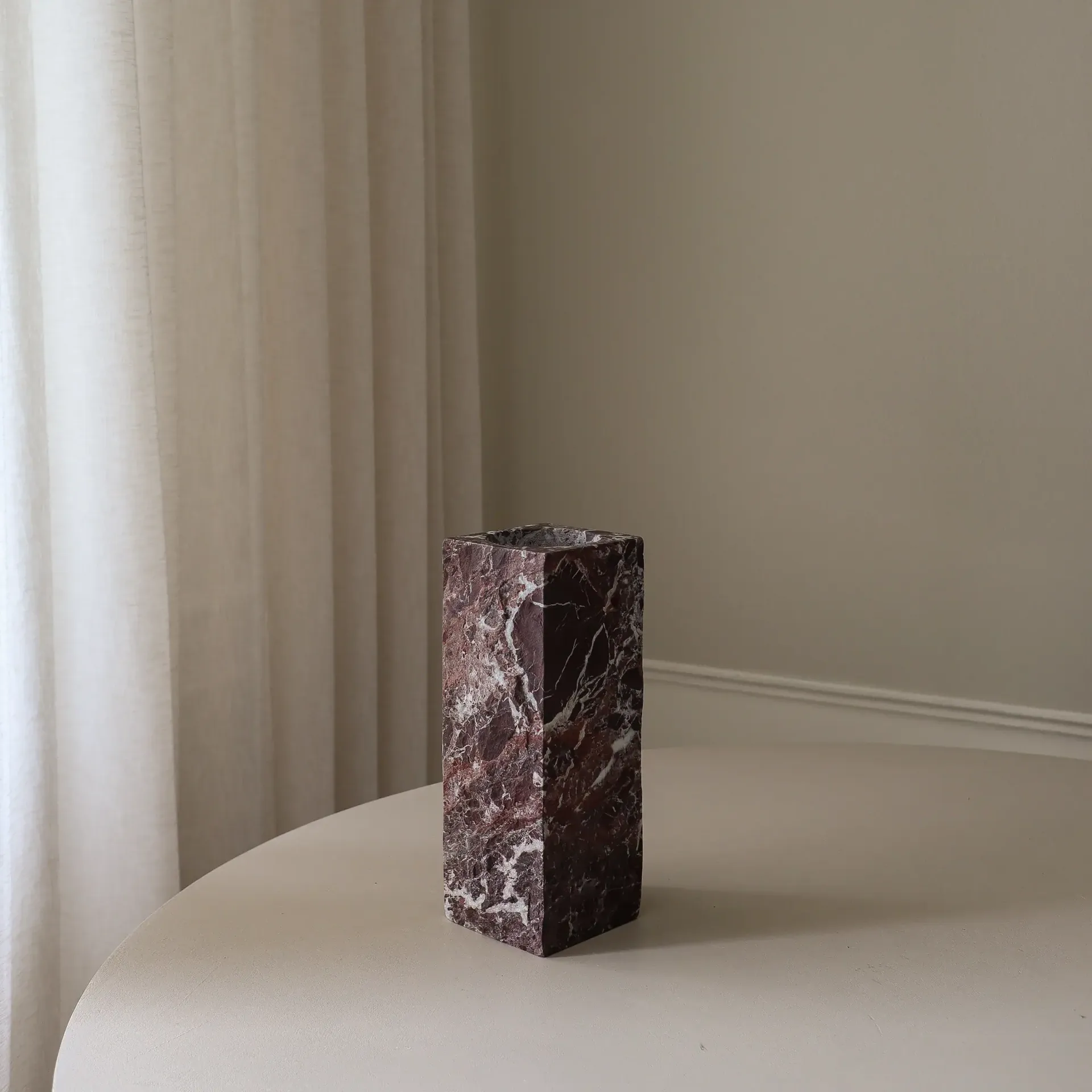 Rosso Levanto Edge marmeren vaas, medium, 30 cm Botané