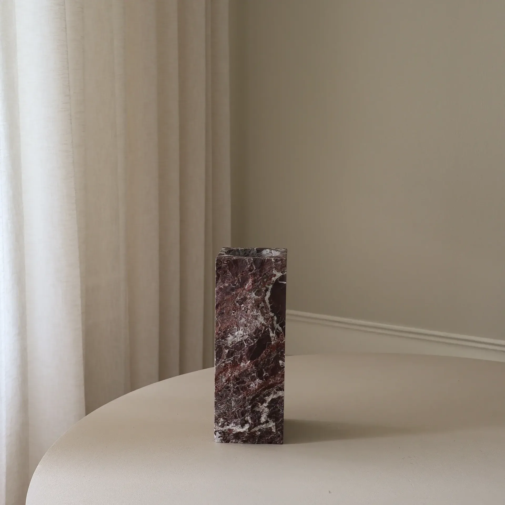 Rosso Levanto Edge marmeren vaas, medium, 30 cm Botané