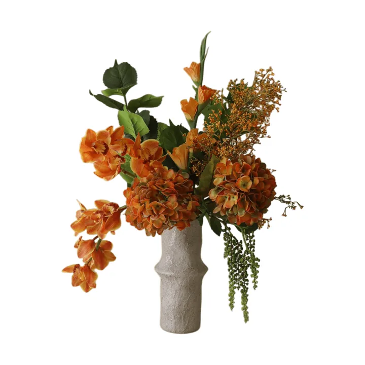 The Orangery kunstboeket - cymbidiumorchidee-gladiolus-hortensia, 85 cm, 10 stuks - Botané