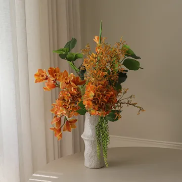The Orangery kunstboeket - cymbidiumorchidee-gladiolus-hortensia, 85 cm, 10 stuks - Botané
