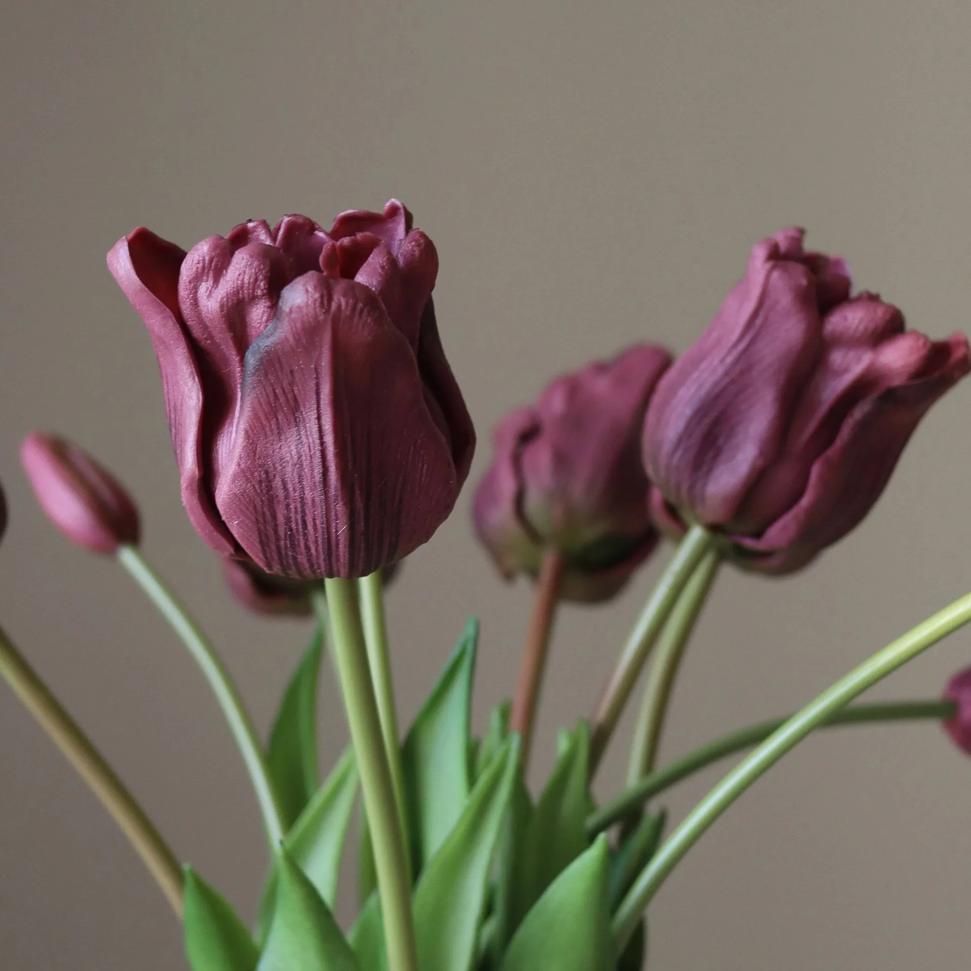 Triumph tulpen kunstboeket, Paars, 10 st. Botané