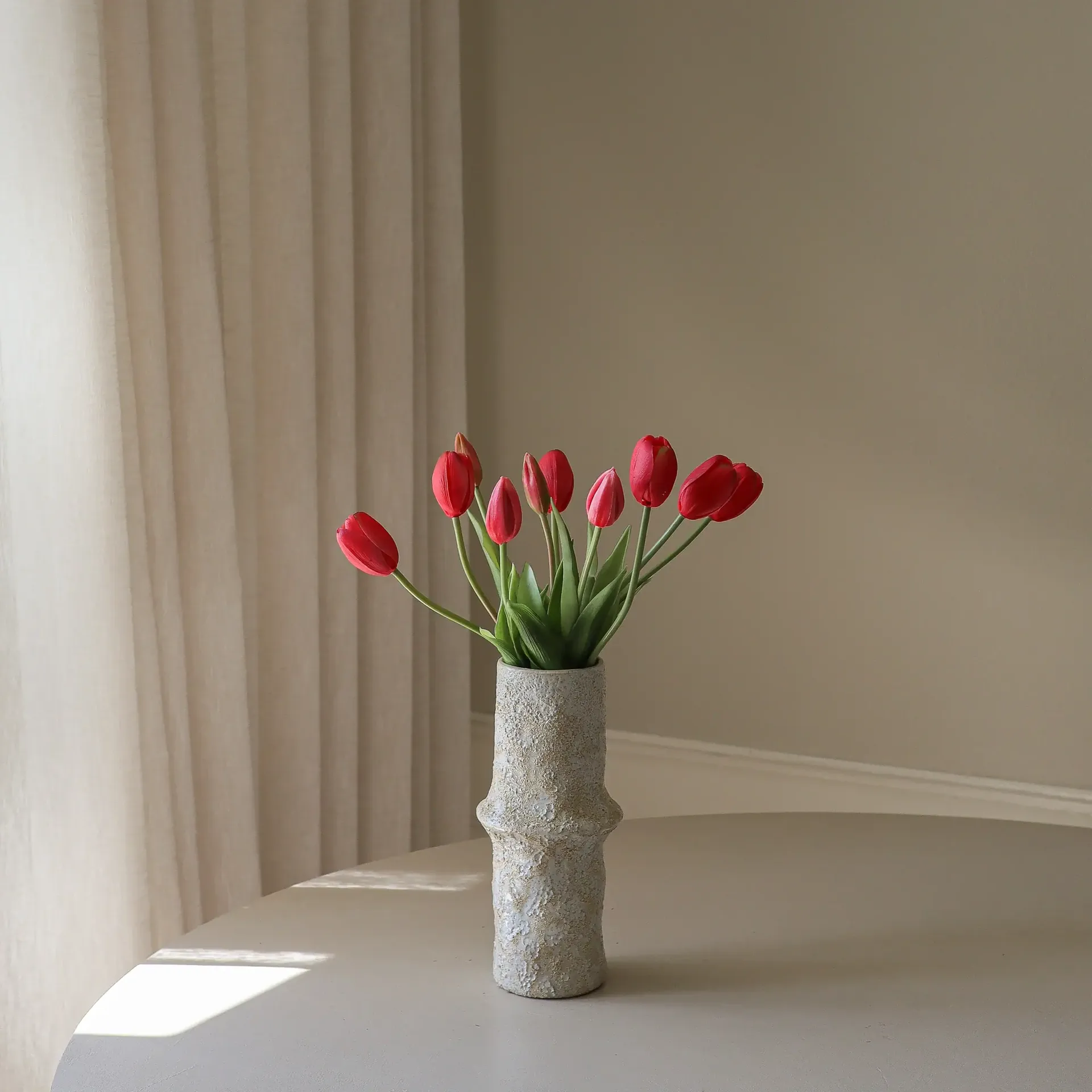Tulpen kunstboeket, Light red, 5 stuks Botané