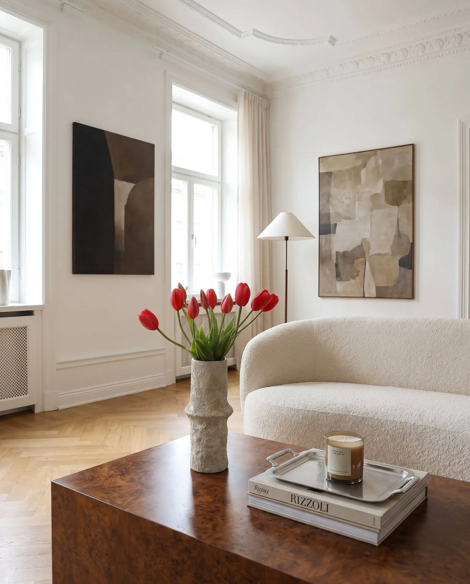Tulpen kunstboeket, Light red, 5 stuks Botané