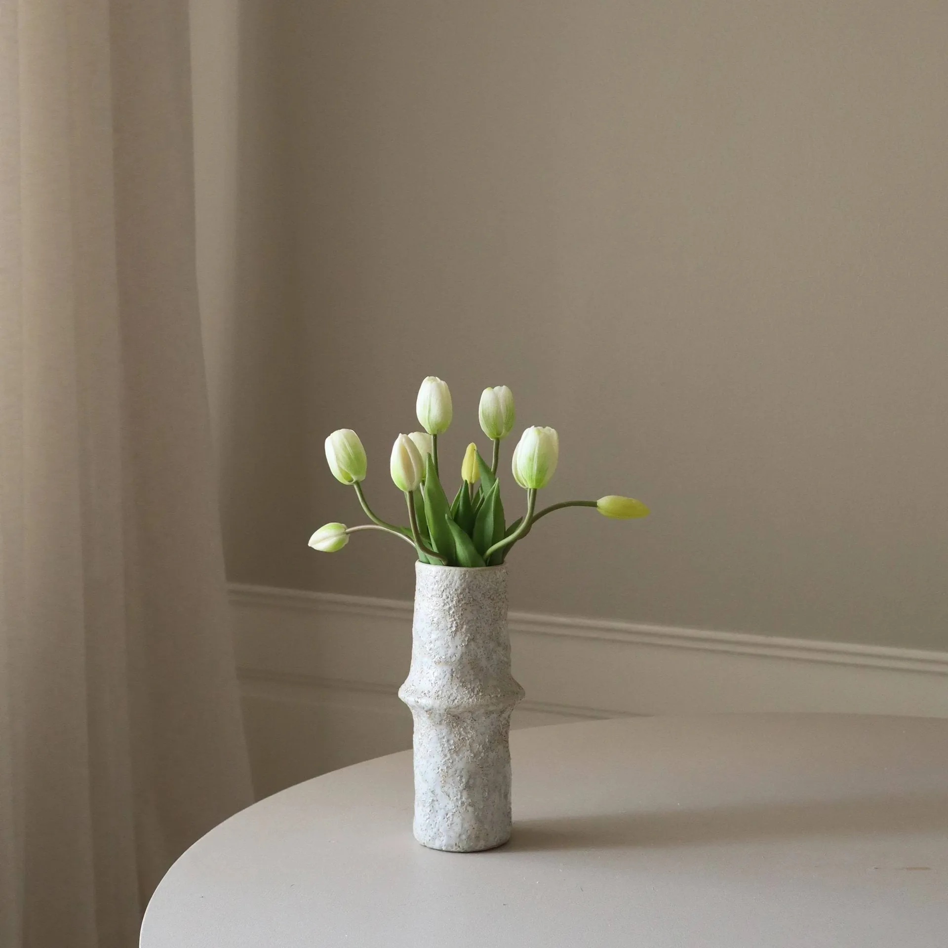 Tulpen kunstboeket, Wit, 10 st. Botané