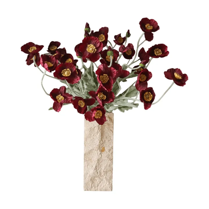 Vallmo kunstboeket - Bordeaux, 56 cm, 10 stuks - Botané
